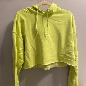 Neon green cropped hoodie